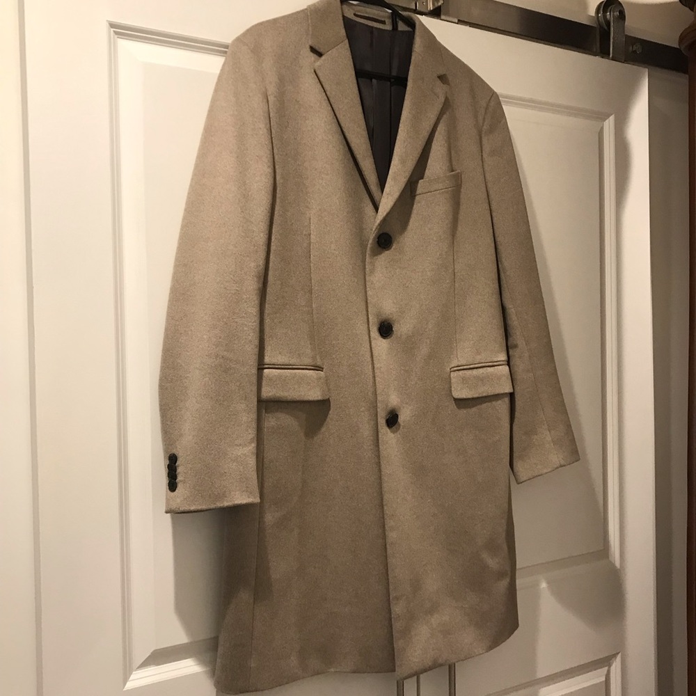 Theory beige wool-cashmere coat. XL